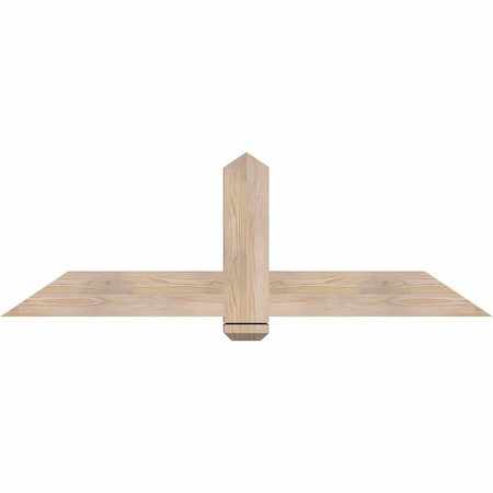 Ekena Millwork Eugene Smooth Timber Gable Bracket, Douglas Fir, 60"W x 20"H x 3 1/2"D x 5 1/2"F, 8/12 Pitch GBW060X20X0406EUG00SDF